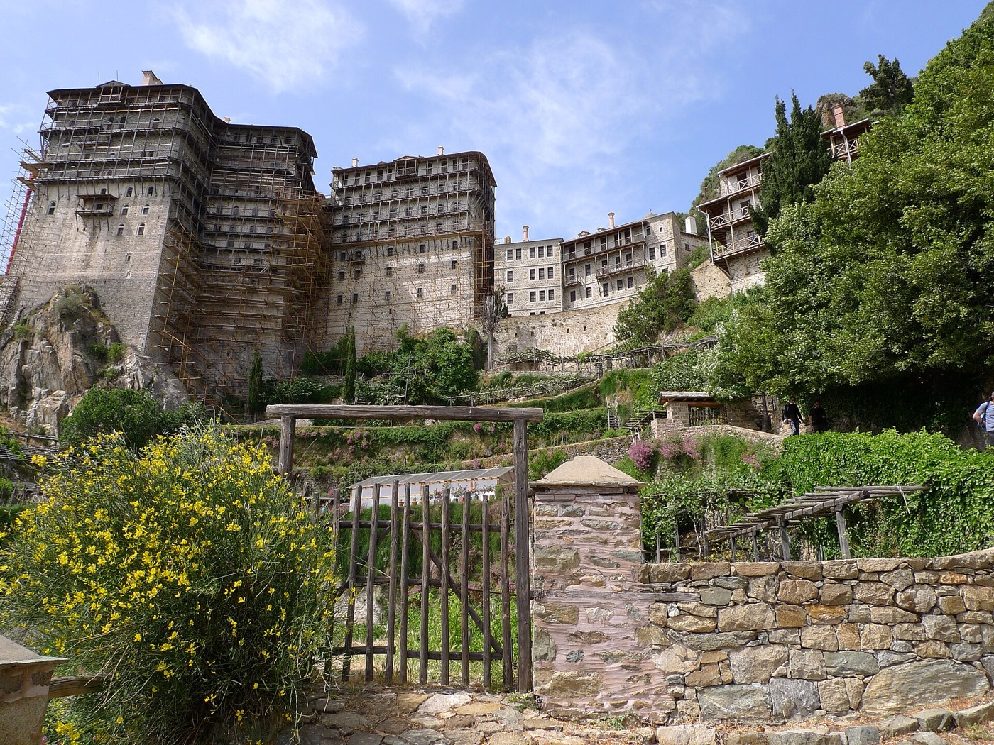 Simonopetra monastery clinging to the cliffs of Mount Athos