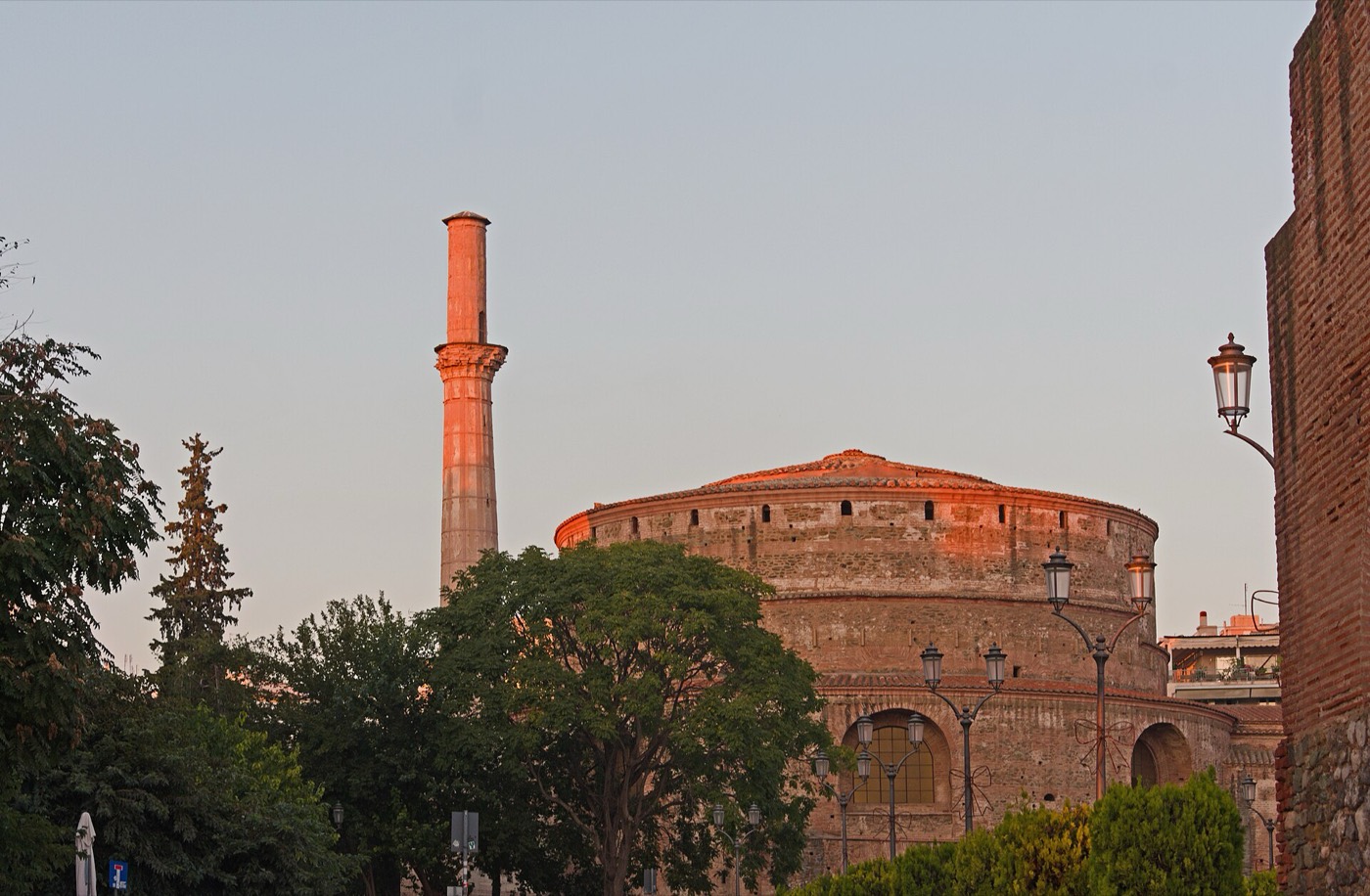 The Rotunda seen along the pedestrian street from the Arch of Galerius